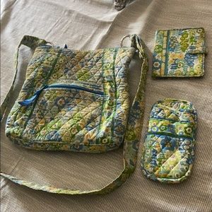 Vera Bradley crossbody + wallet + sunglasses case